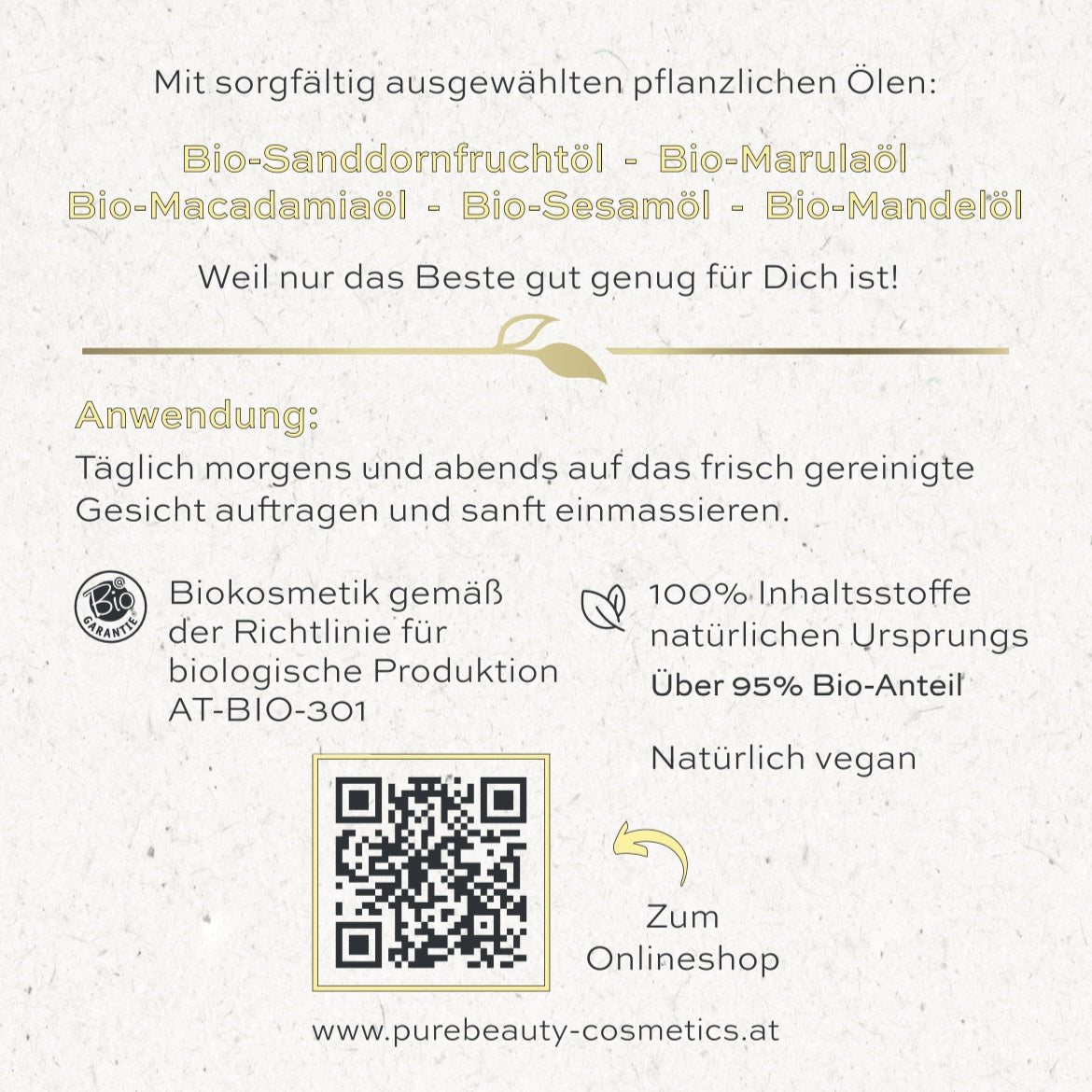 BIO GESICHTSCREME trockene Haut | anspruchsvolle Haut